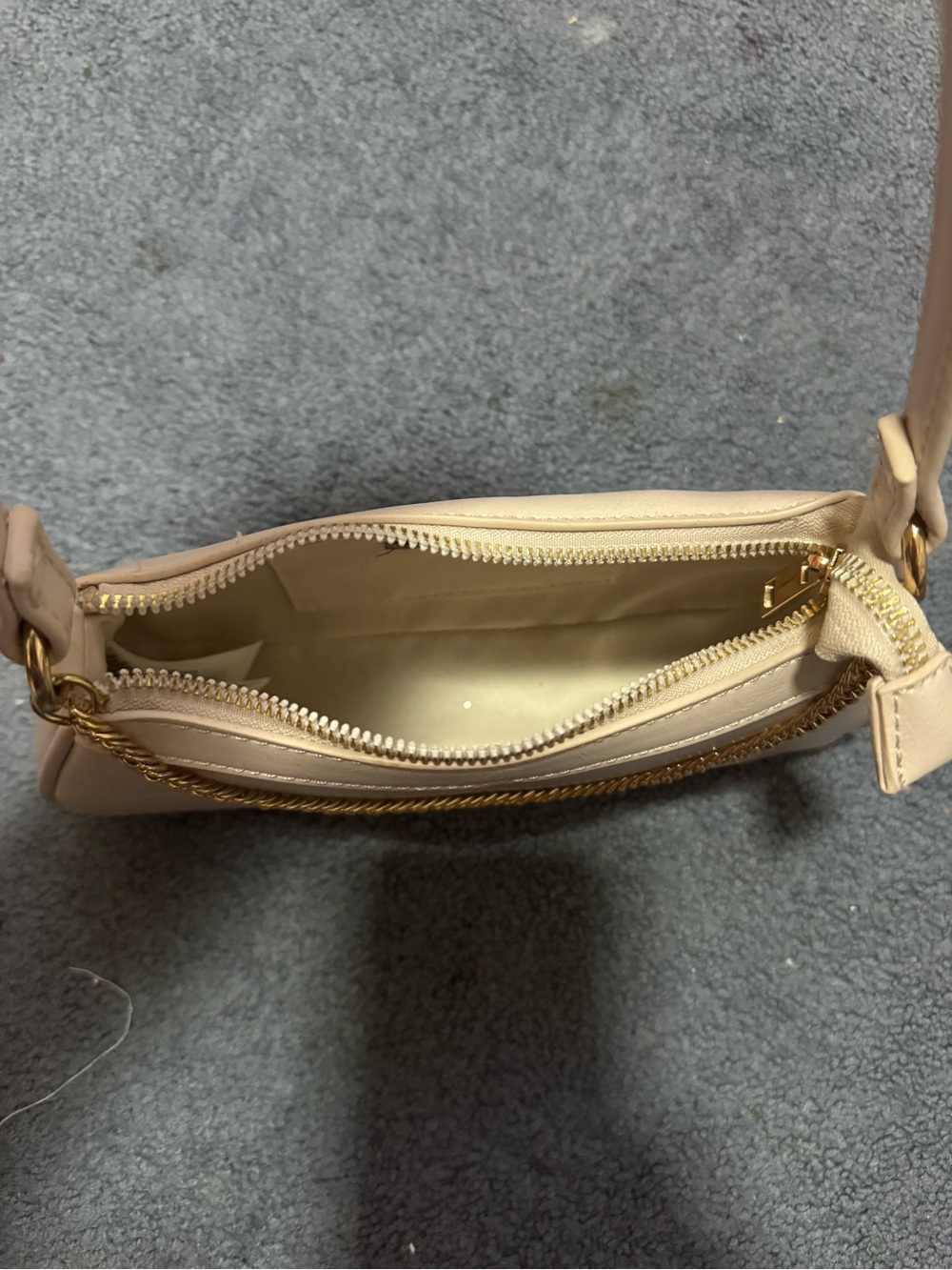 Primark Cream Mini Shoulder Bag with Gold Chain